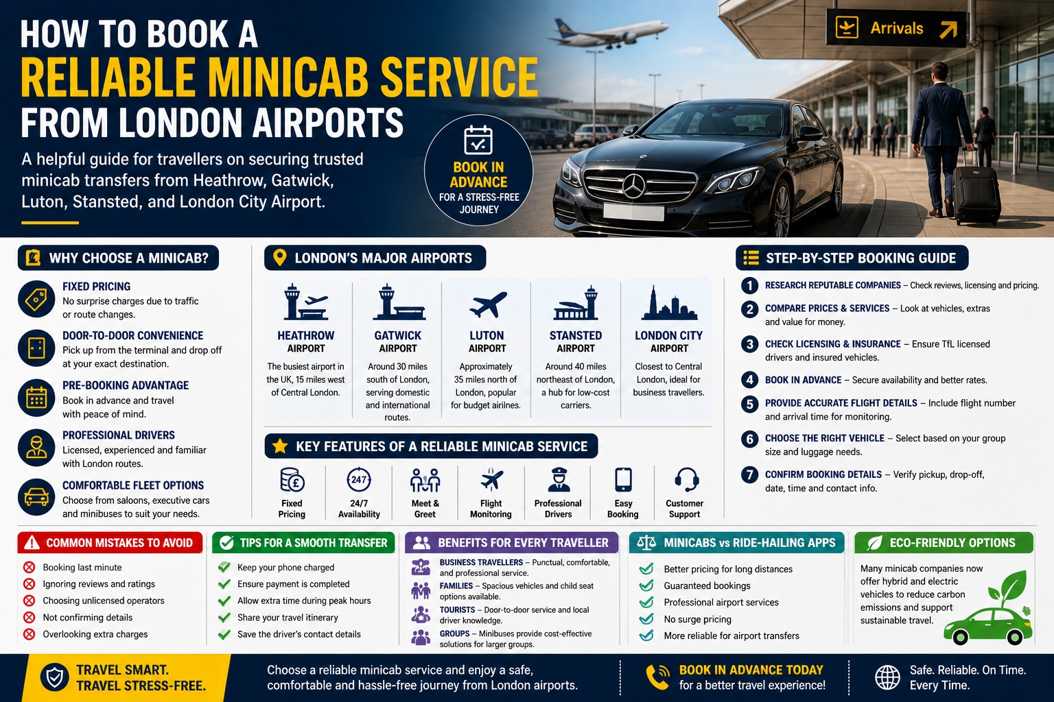How to book a reliable minicab services from london airport